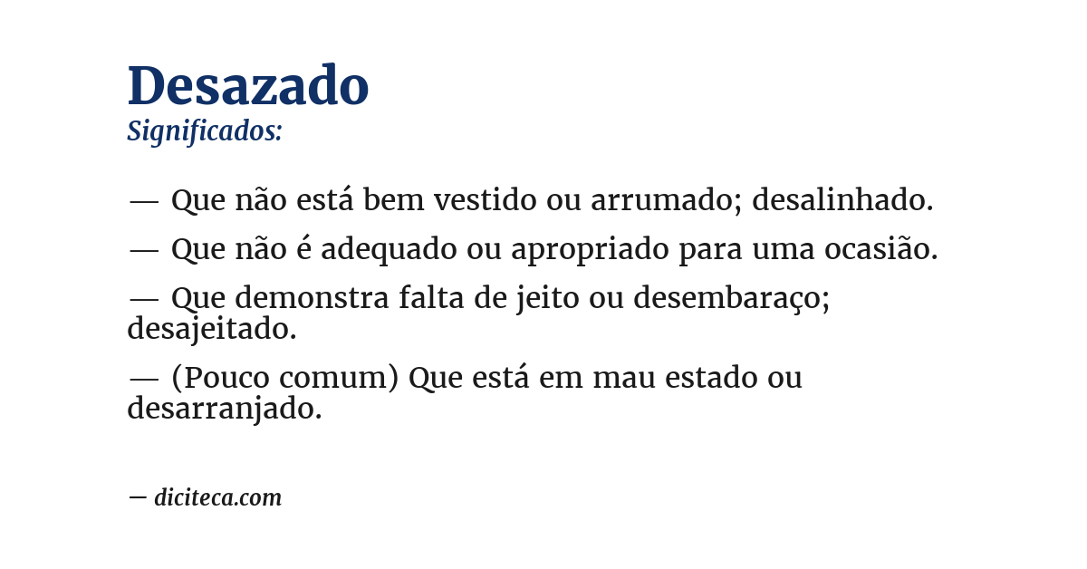 Significado de desazado