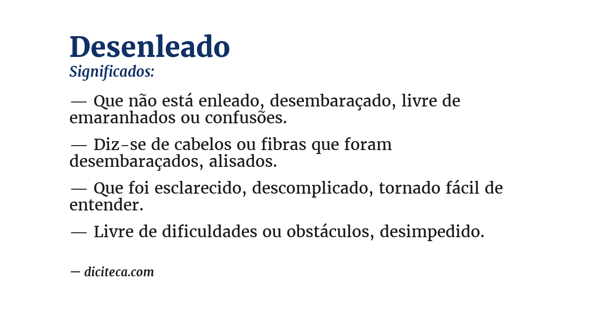 Significado de desenleado