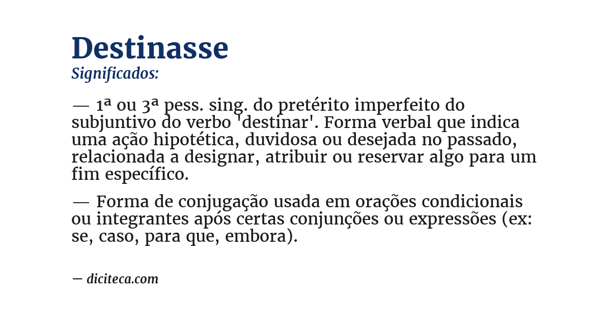 Significado de destinasse