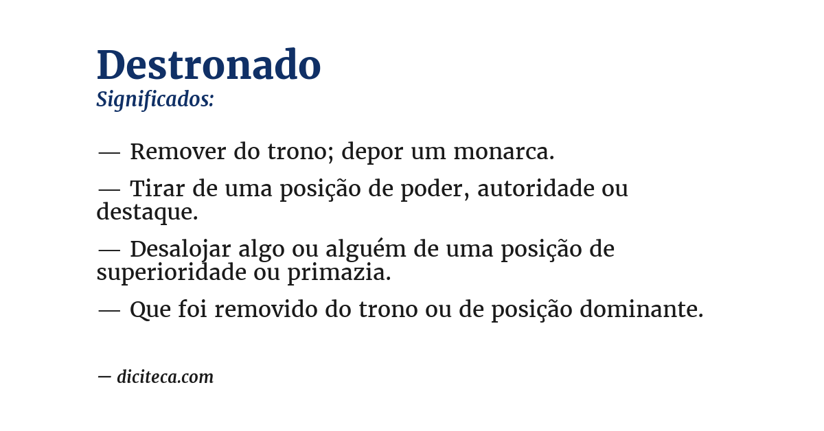 Significado de destronado