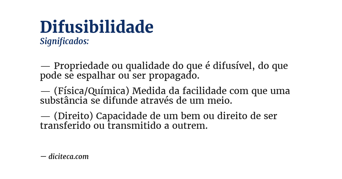 Significado de difusibilidade