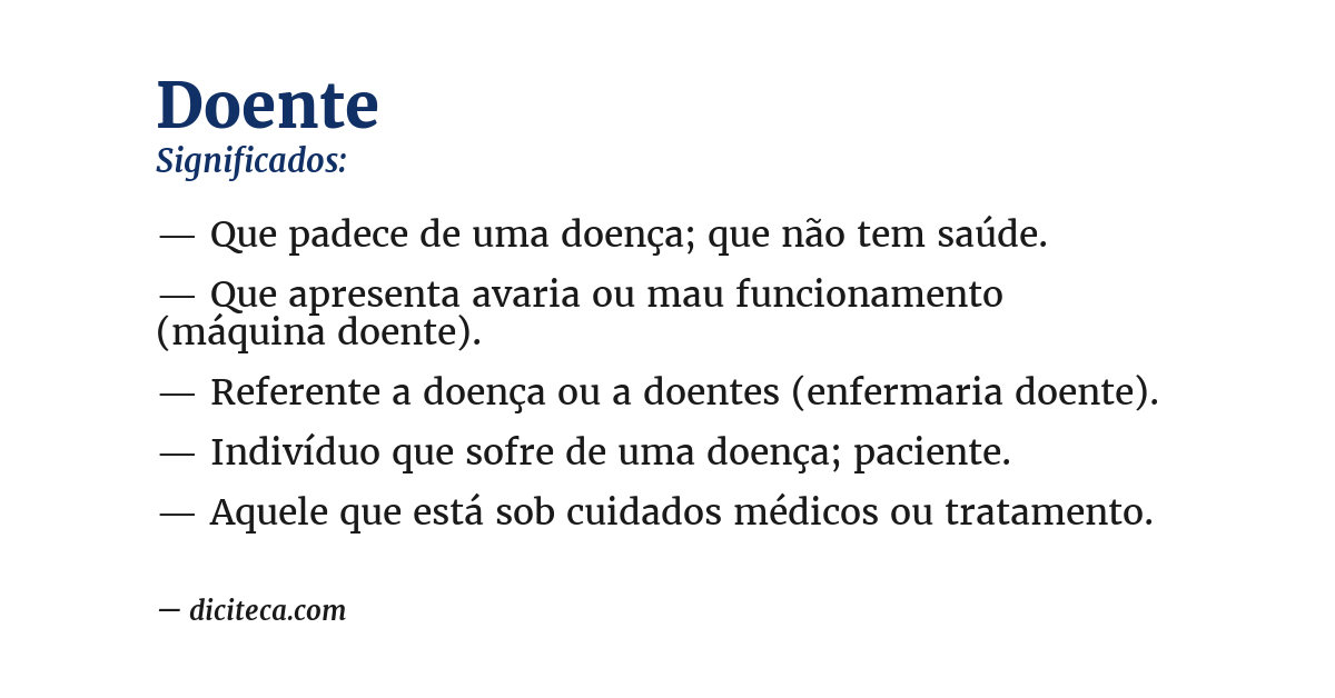 Significado de doente