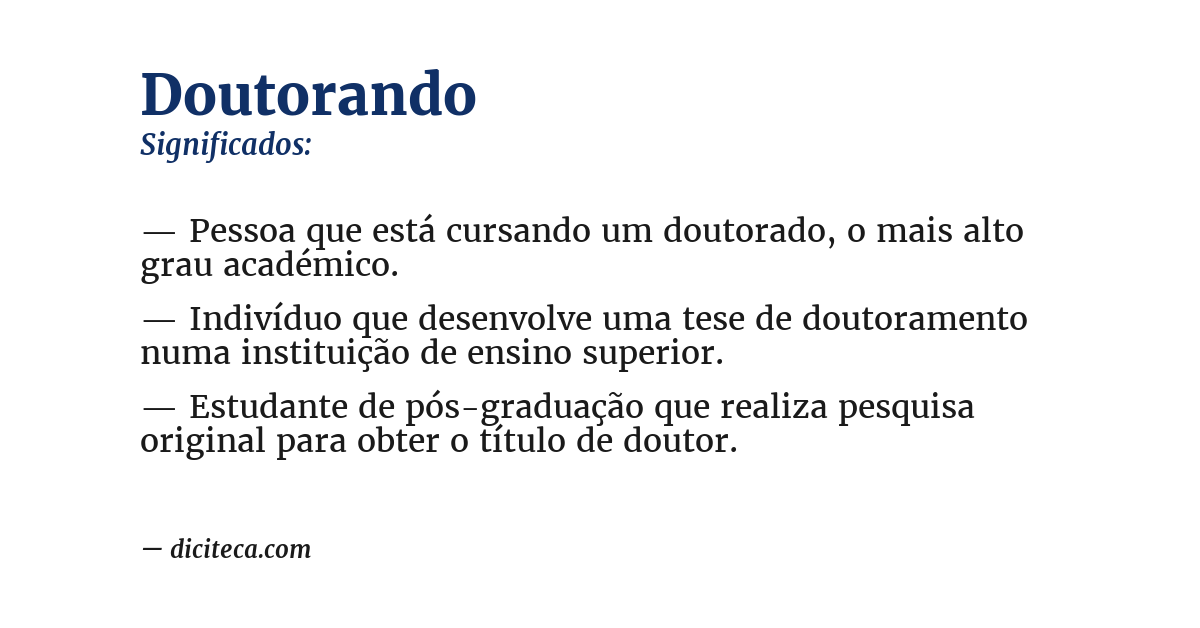 Significado de doutorando