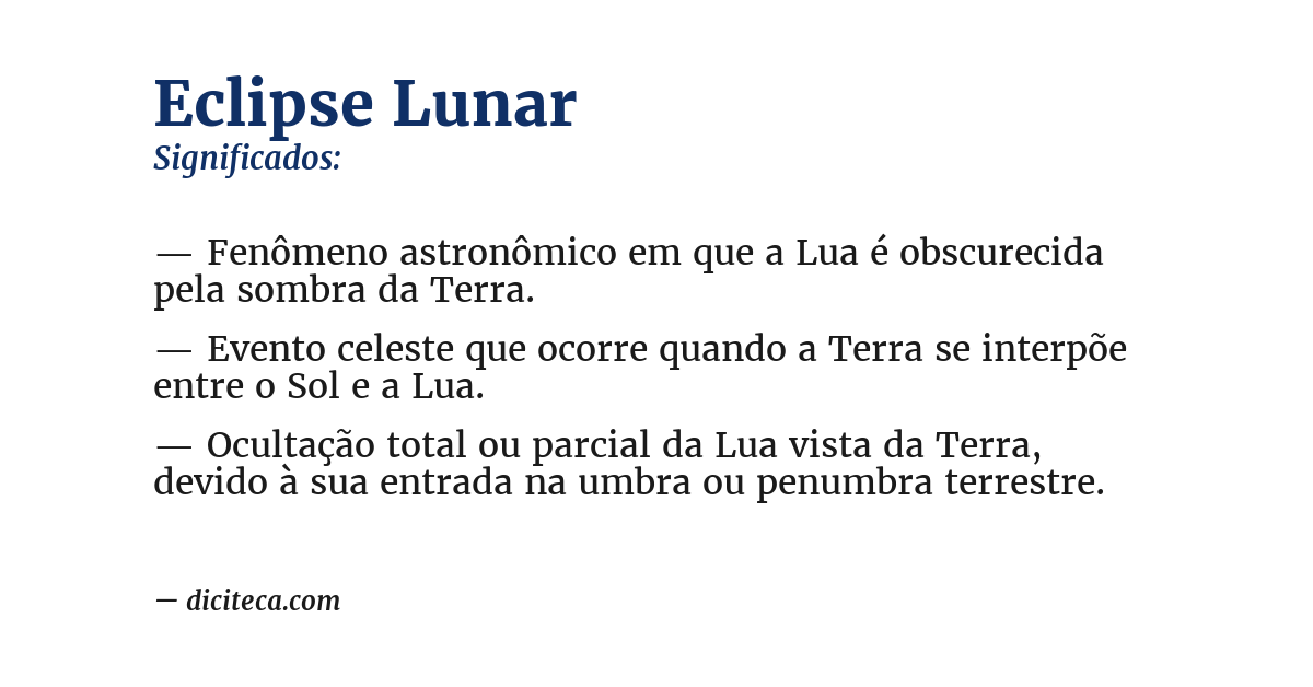 Significado de eclipse lunar