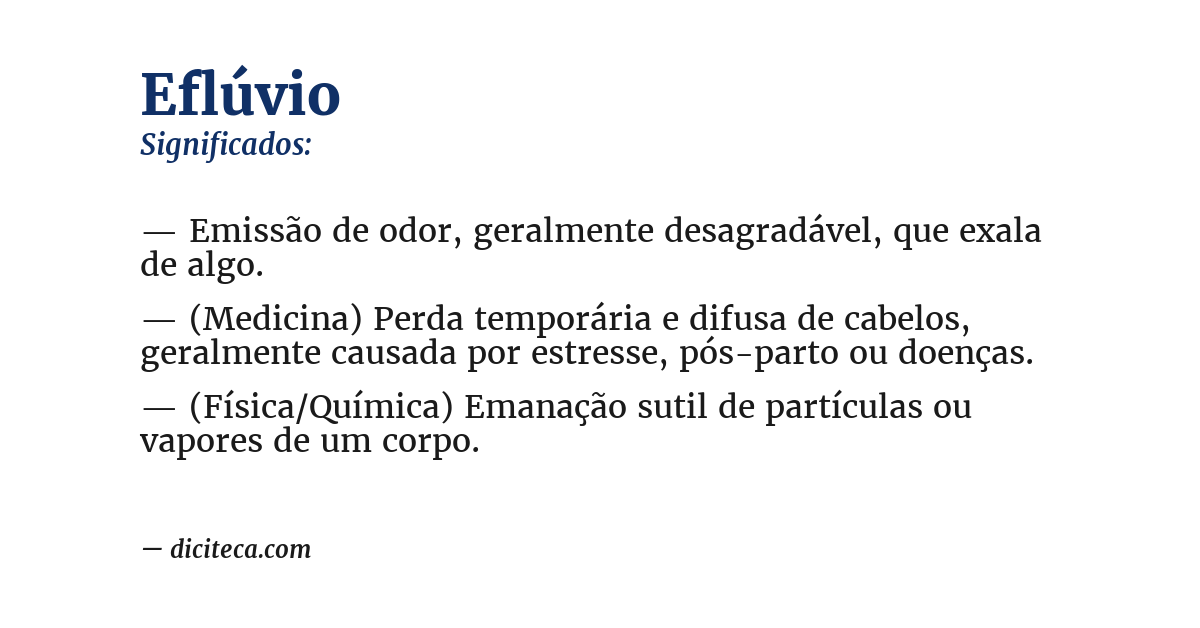 Significado de eflúvio