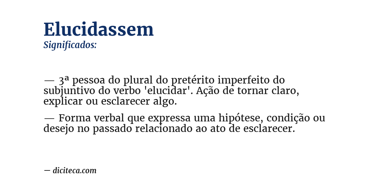 Significado de elucidassem