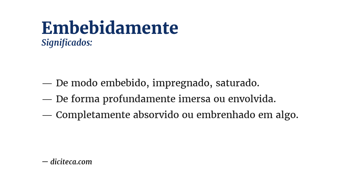 Significado de embebidamente