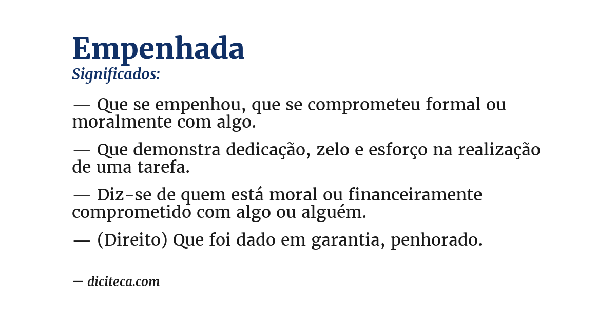 Significado de empenhada
