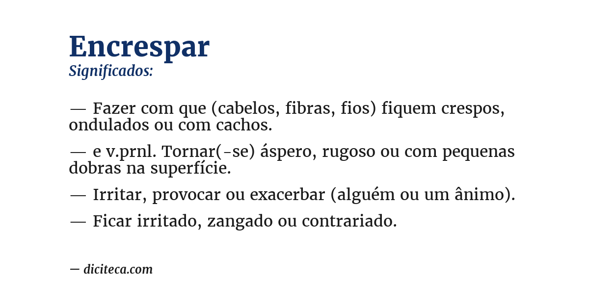 Significado de encrespar