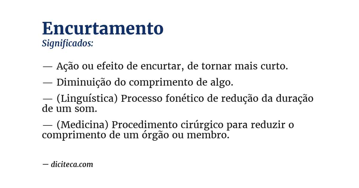 Significado de encurtamento