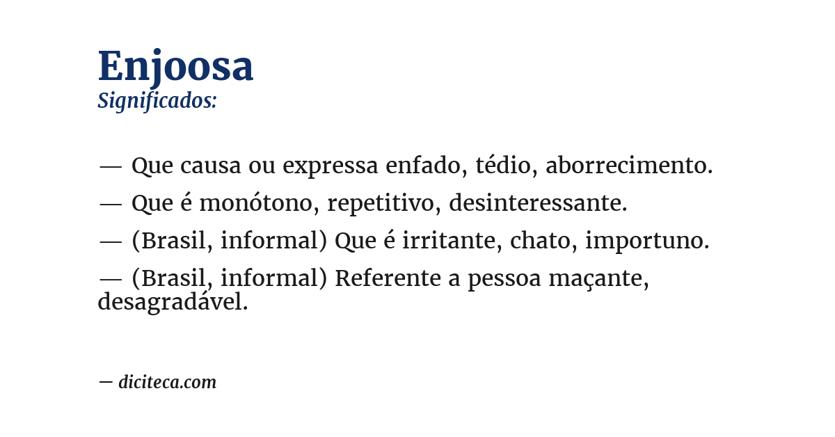 Significado de enjoosa