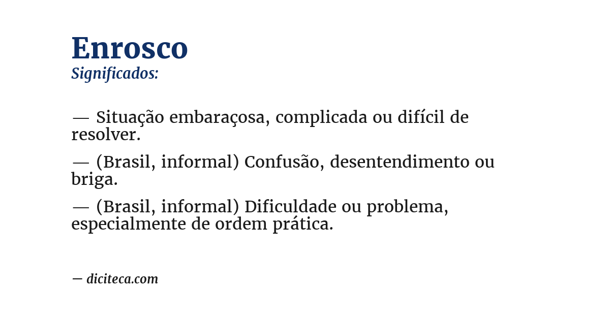 Significado de enrosco