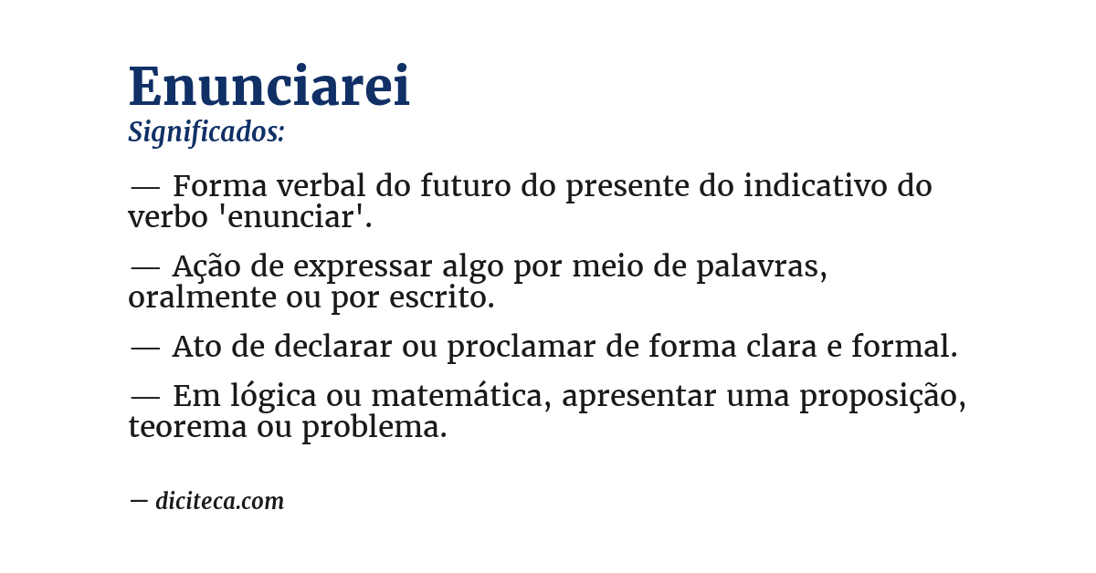 Significado de enunciarei