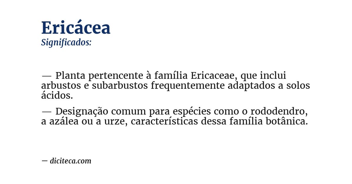 Significado de ericácea