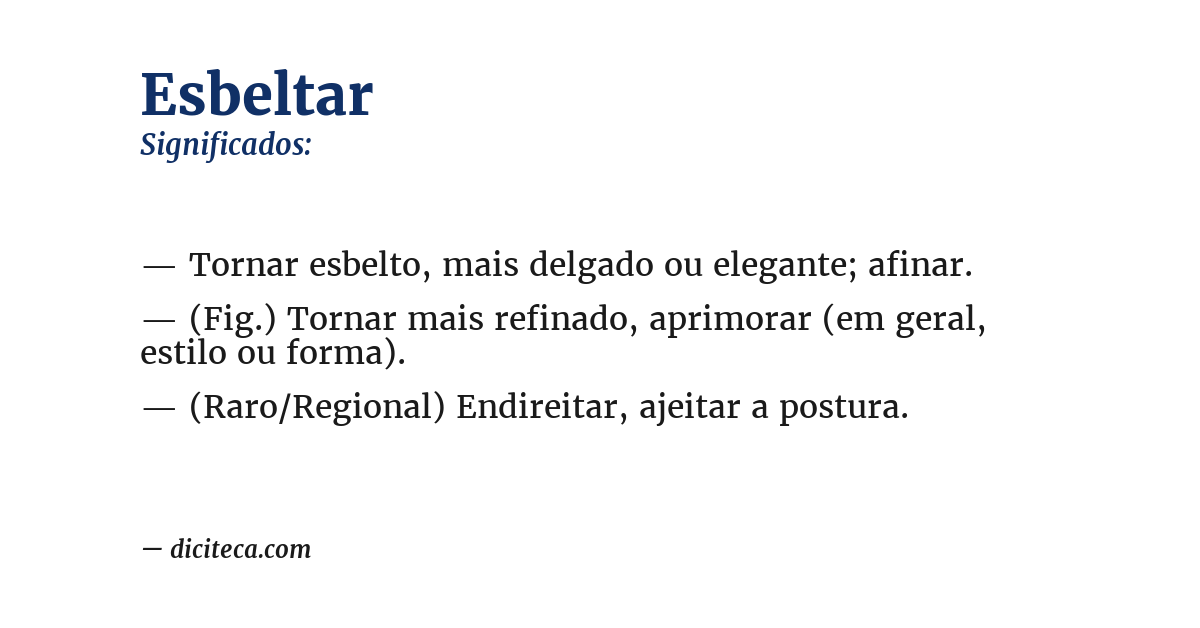 Significado de esbeltar