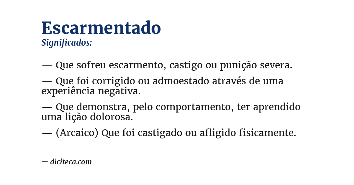 Significado de escarmentado