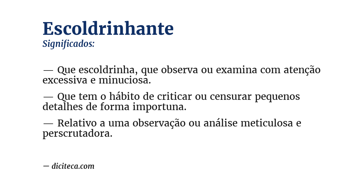 Significado de escoldrinhante