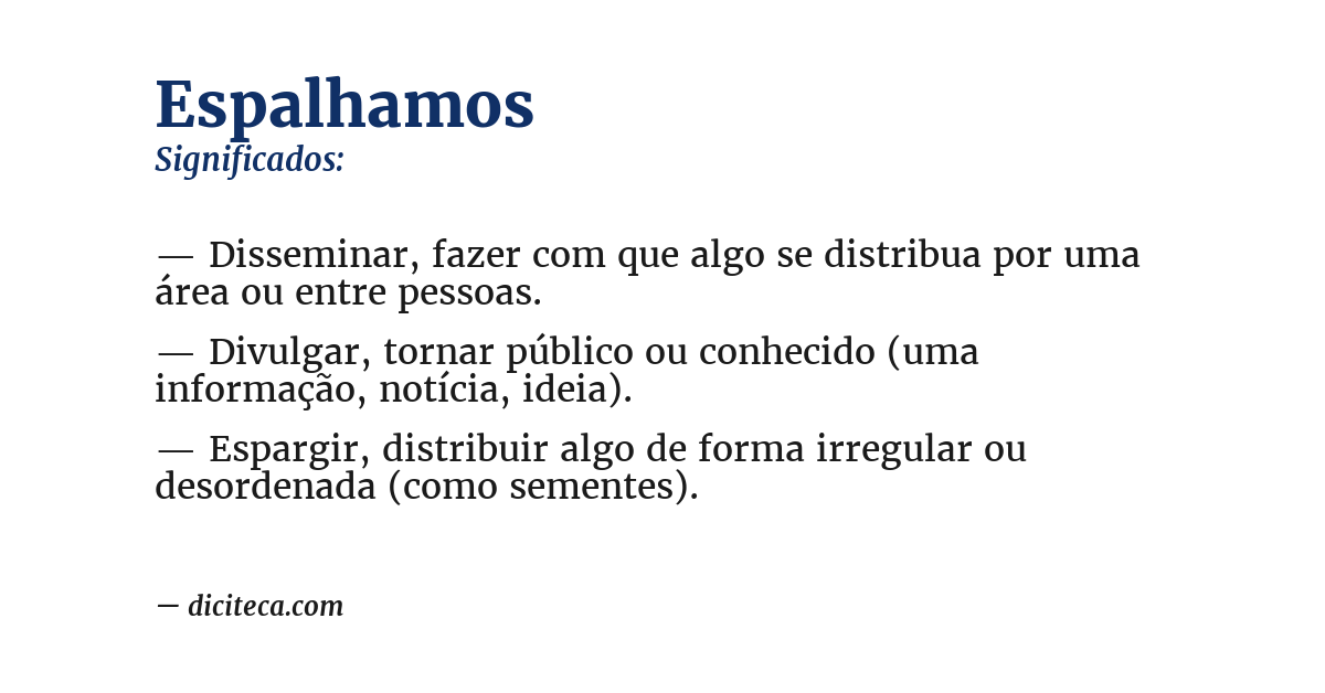 Significado de espalhamos