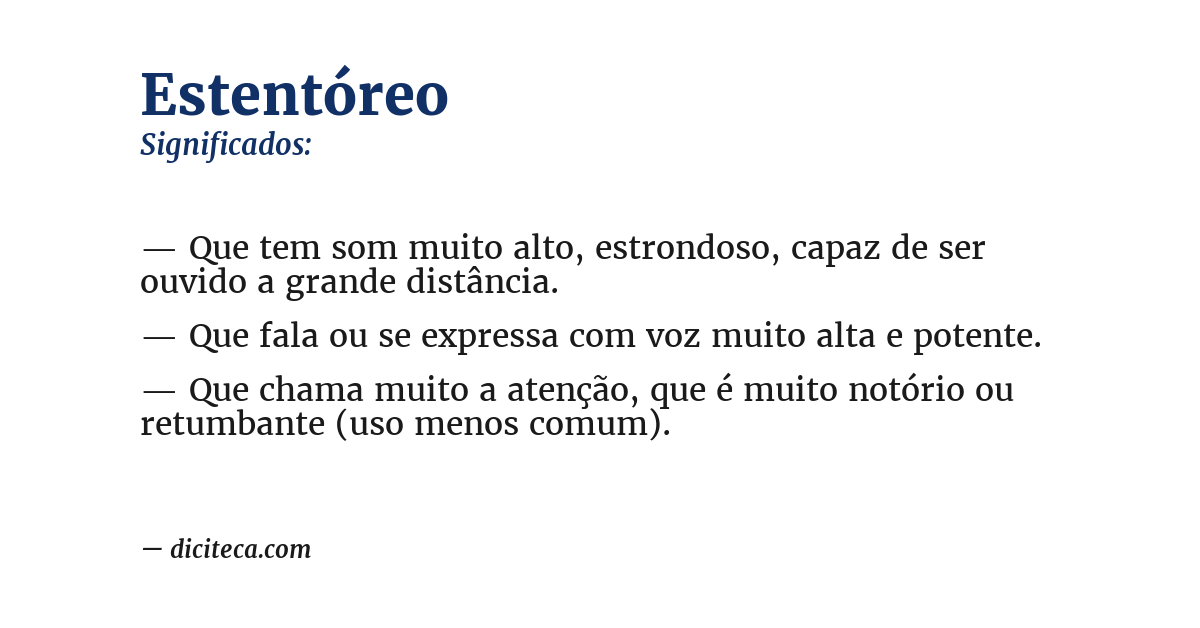 Significado de estentóreo
