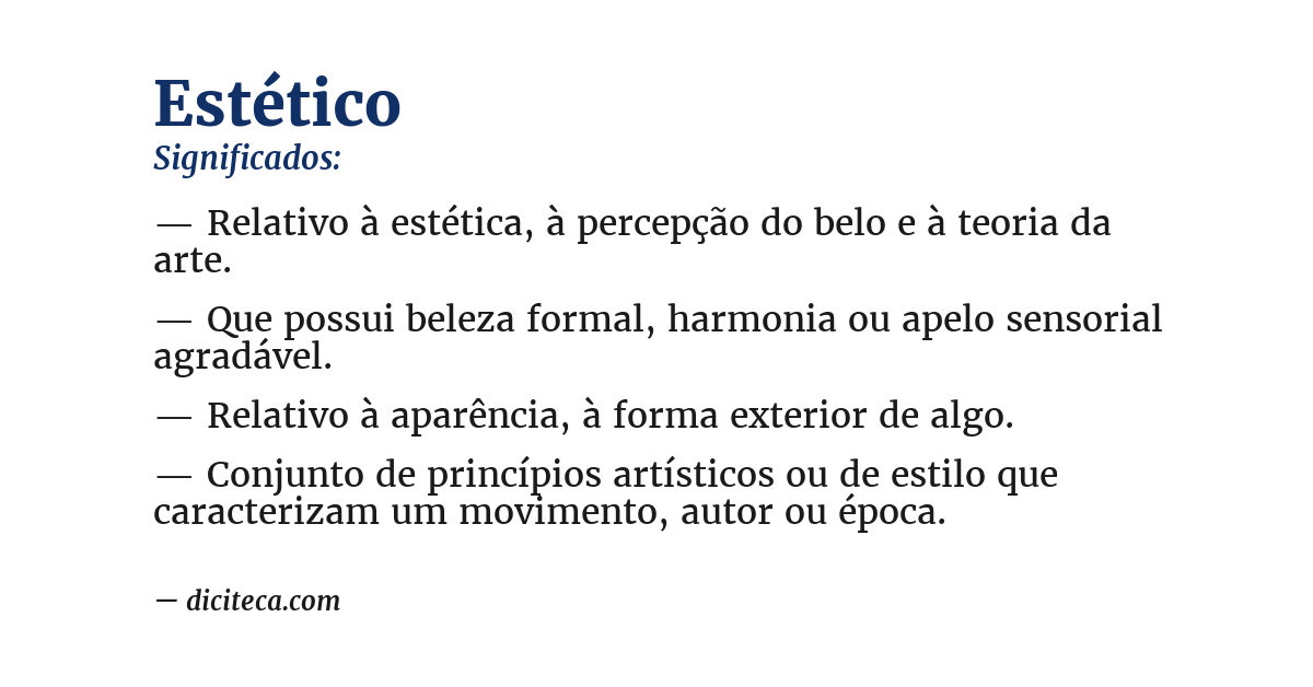 Significado de estético