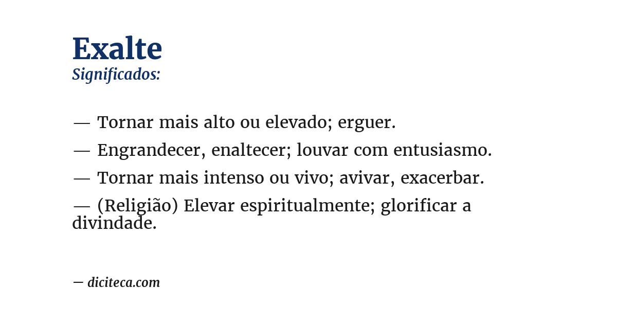 Significado de exalte