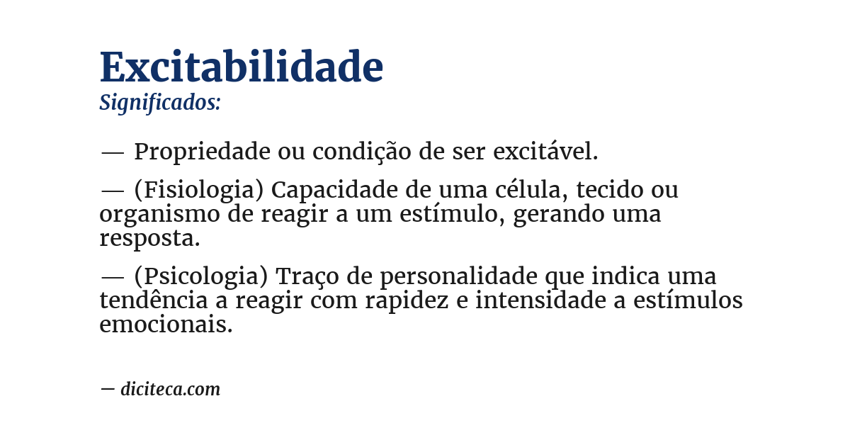 Significado de excitabilidade