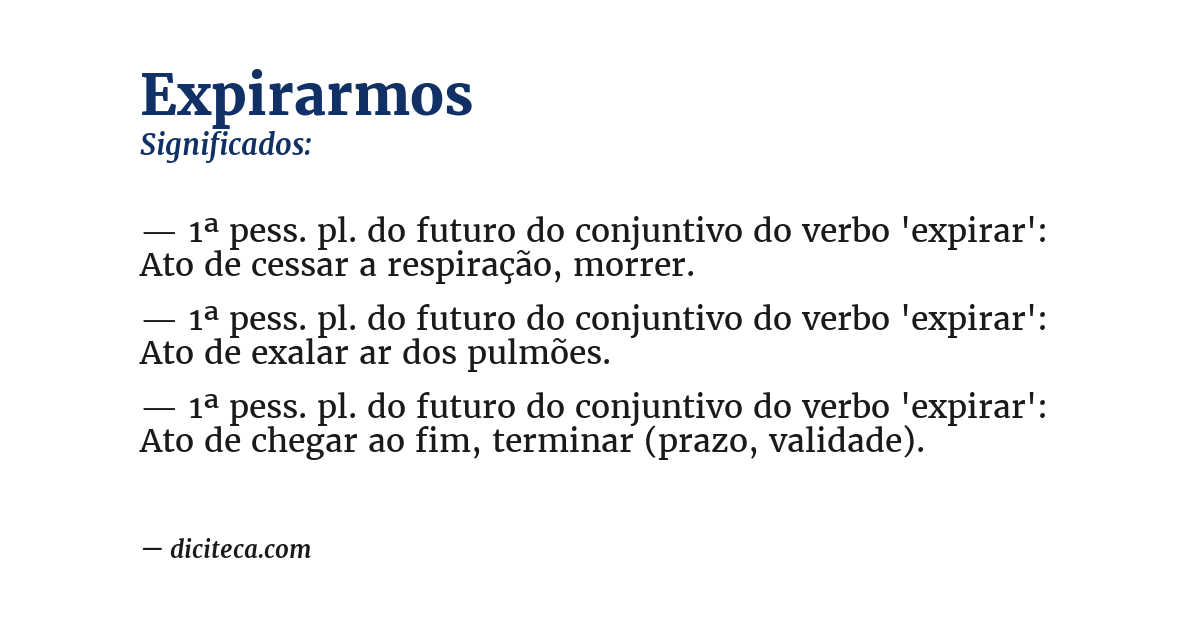 Significado de expirarmos