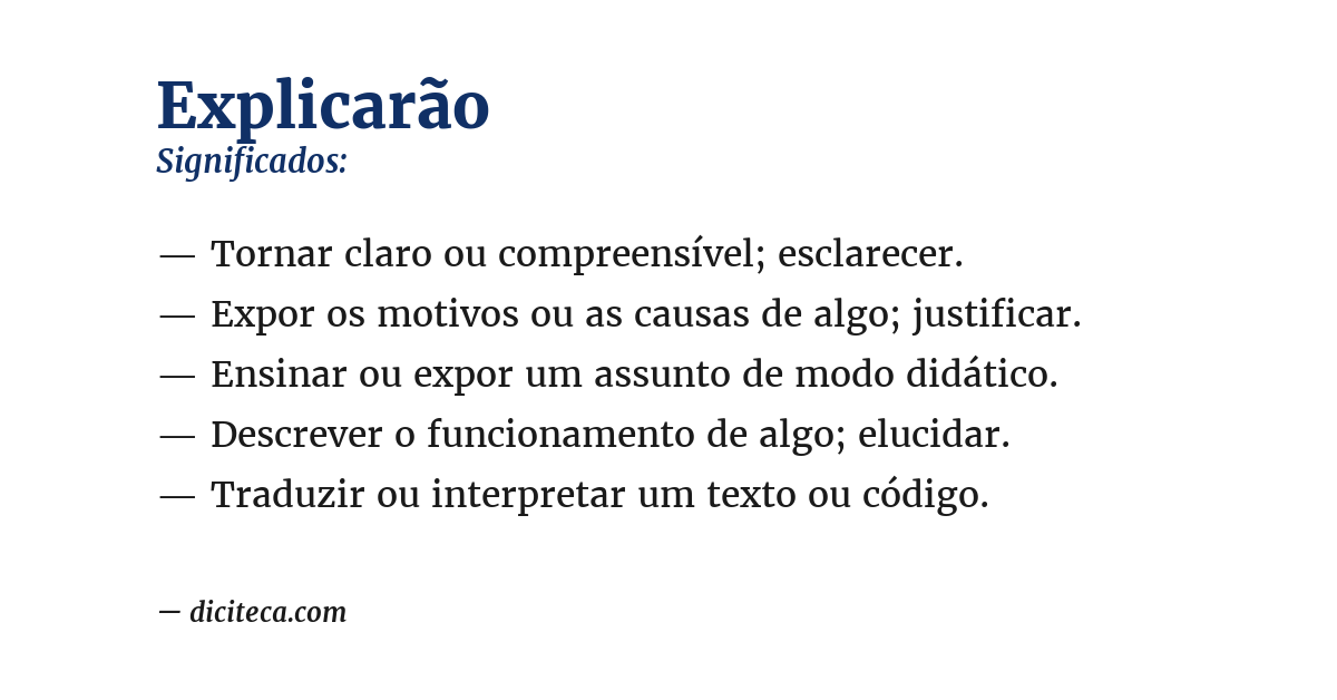 Significado de explicarão