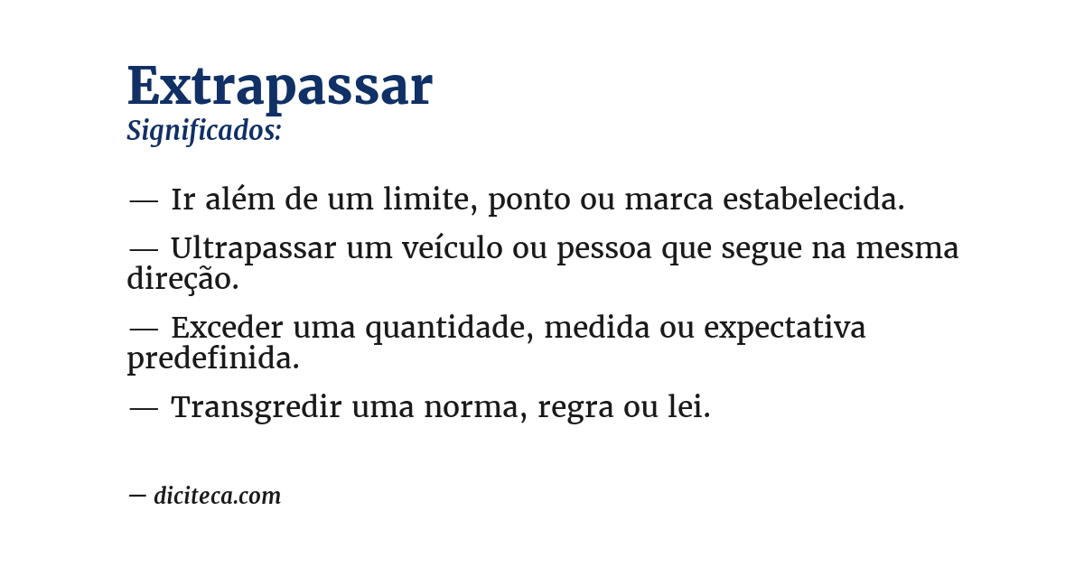 Significado de extrapassar