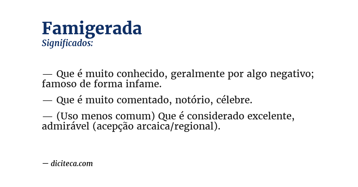 Significado de famigerada