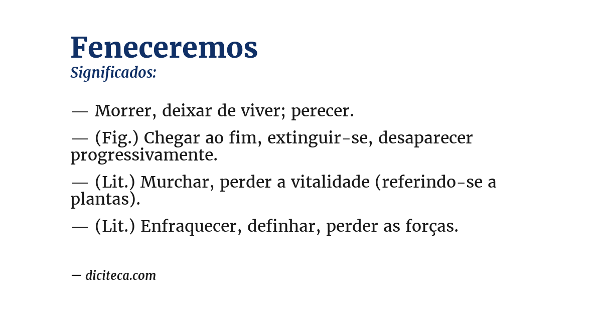 Significado de feneceremos