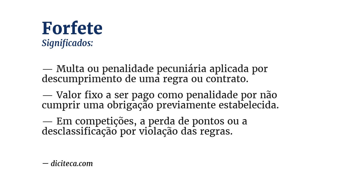 Significado de forfete