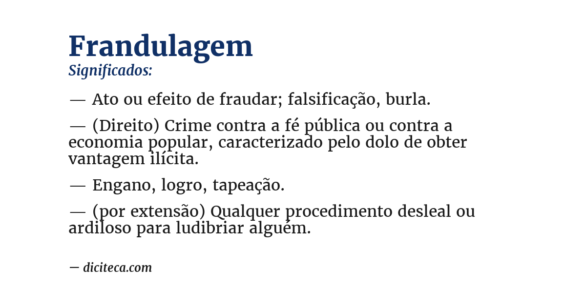 Significado de frandulagem