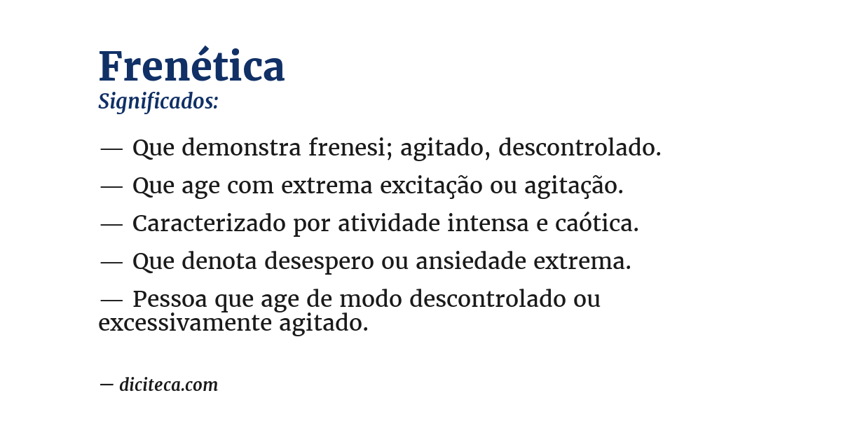 Significado de frenética
