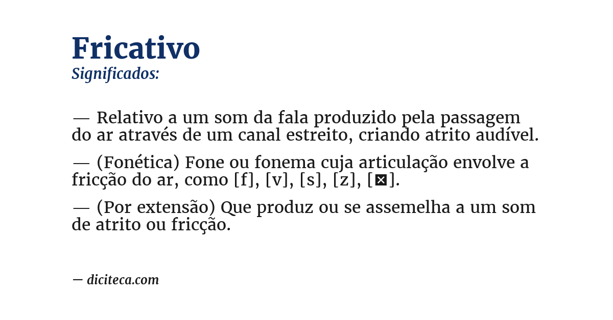 Significado de fricativo