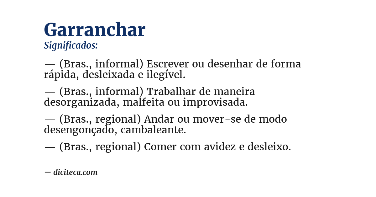 Significado de garranchar