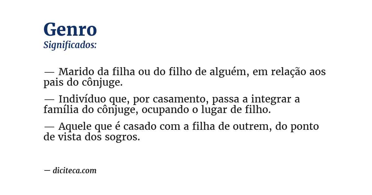 Significado de genro