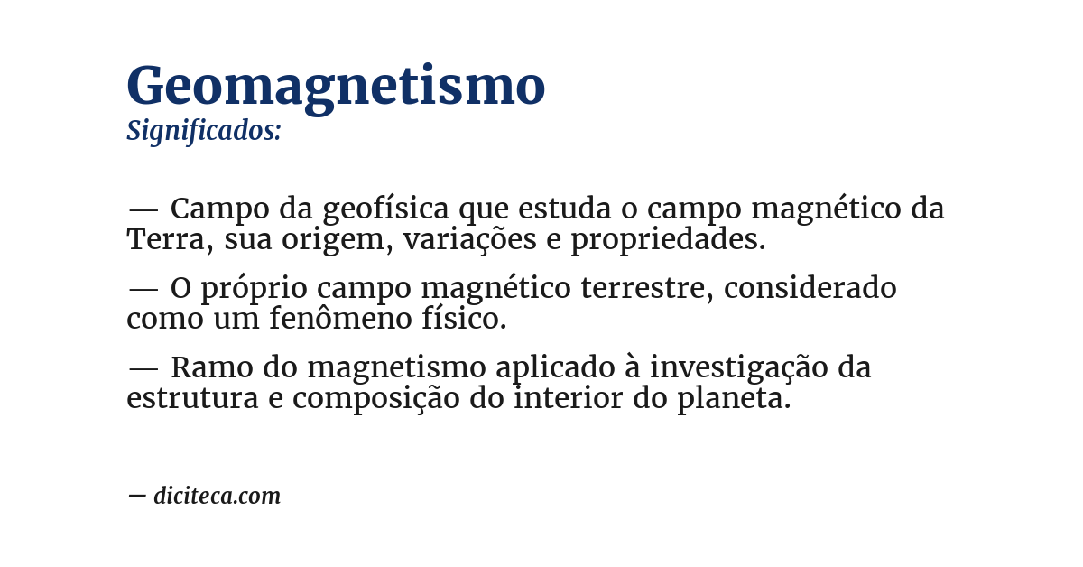 Significado de geomagnetismo