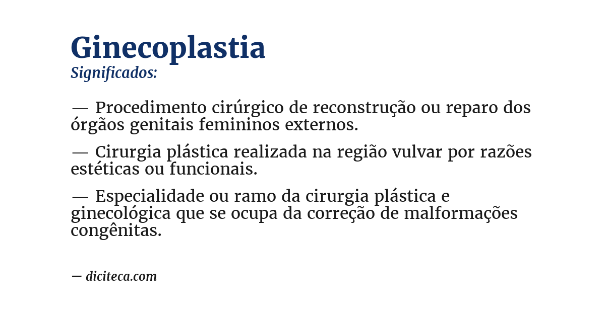 Significado de ginecoplastia