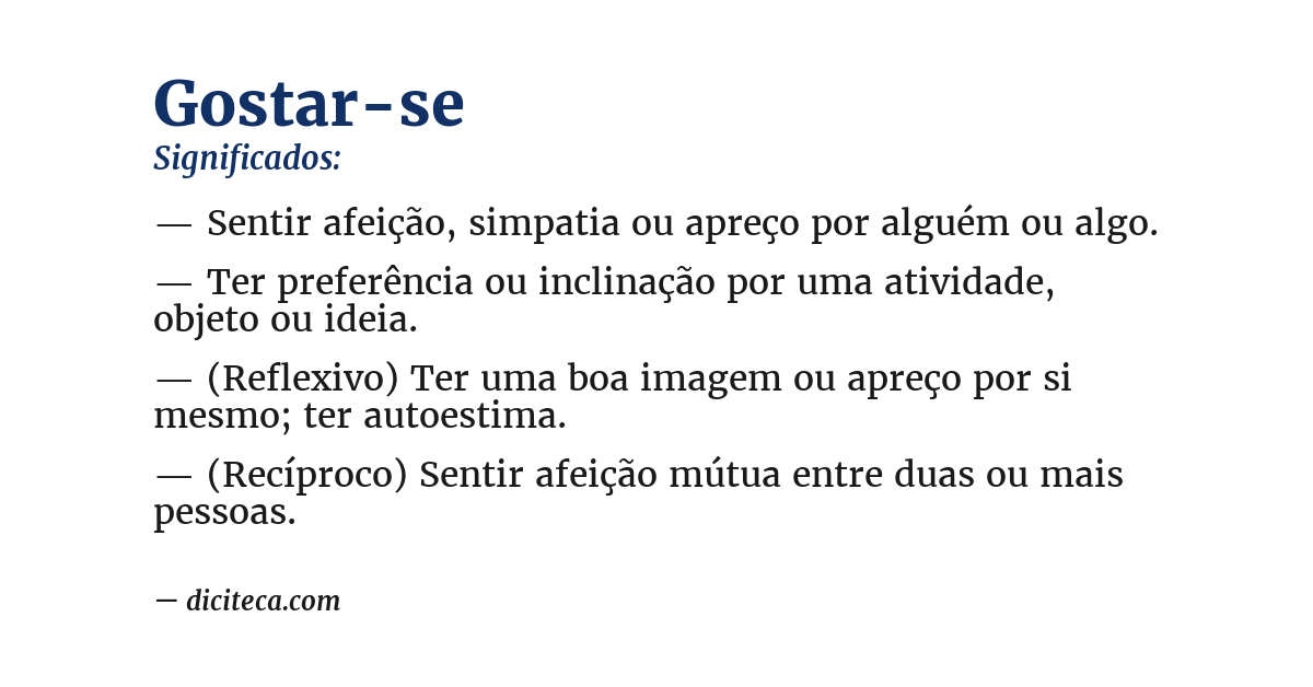 Significado de gostar-se