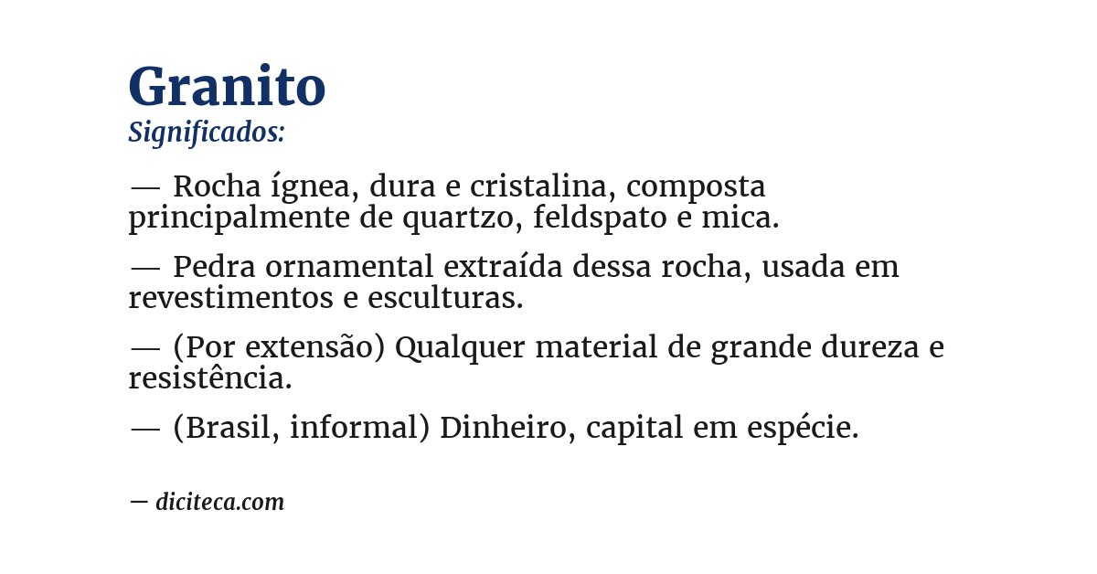 Significado de granito