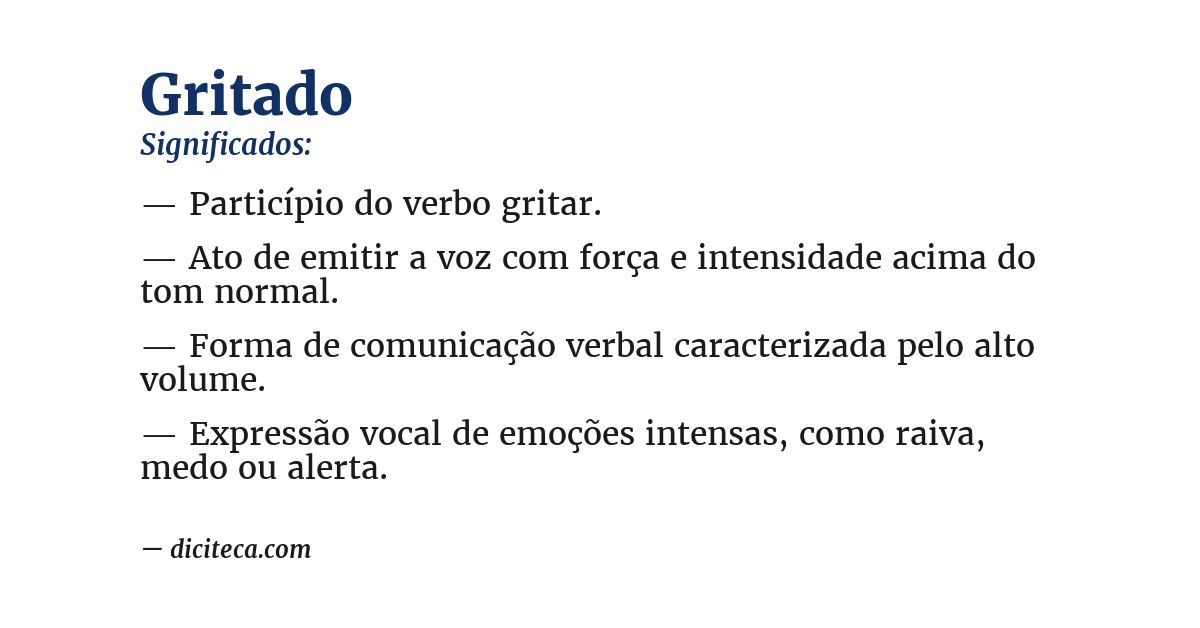 Significado de gritado
