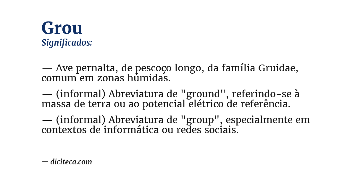 Significado de grou