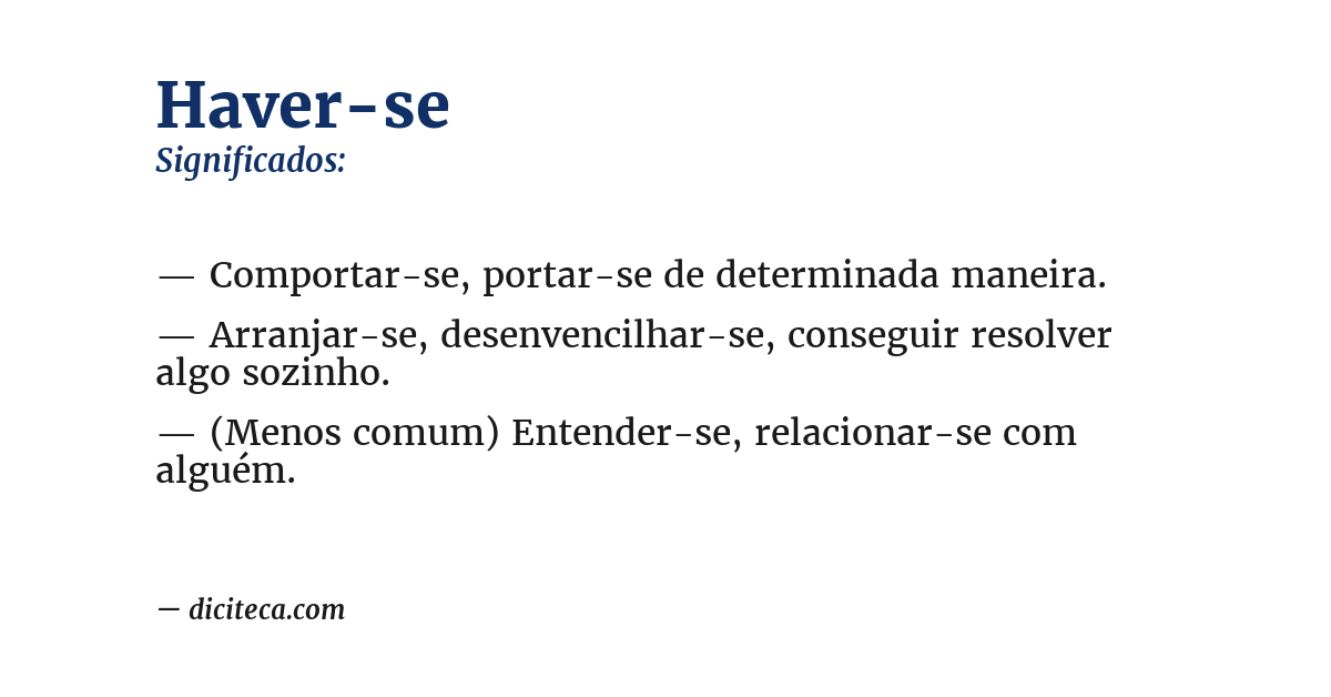 Significado de haver-se