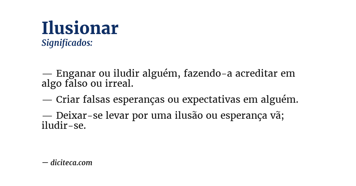 Significado de ilusionar