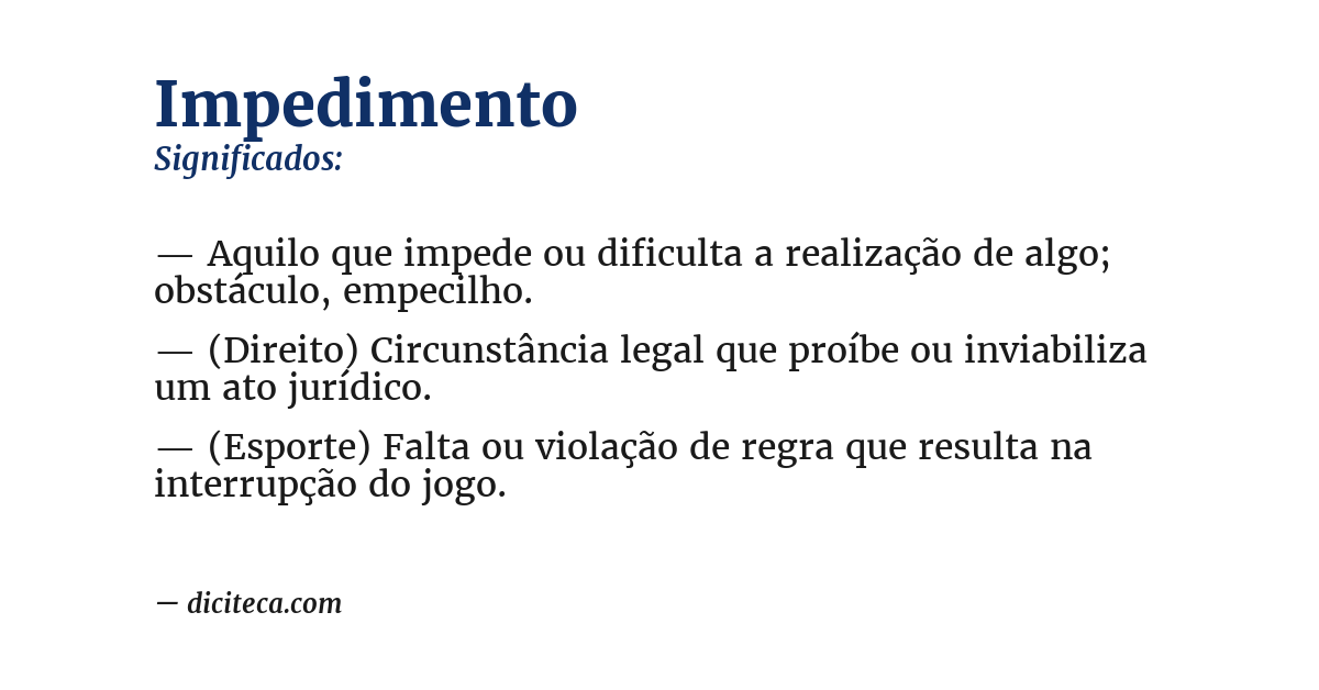 Significado de impedimento