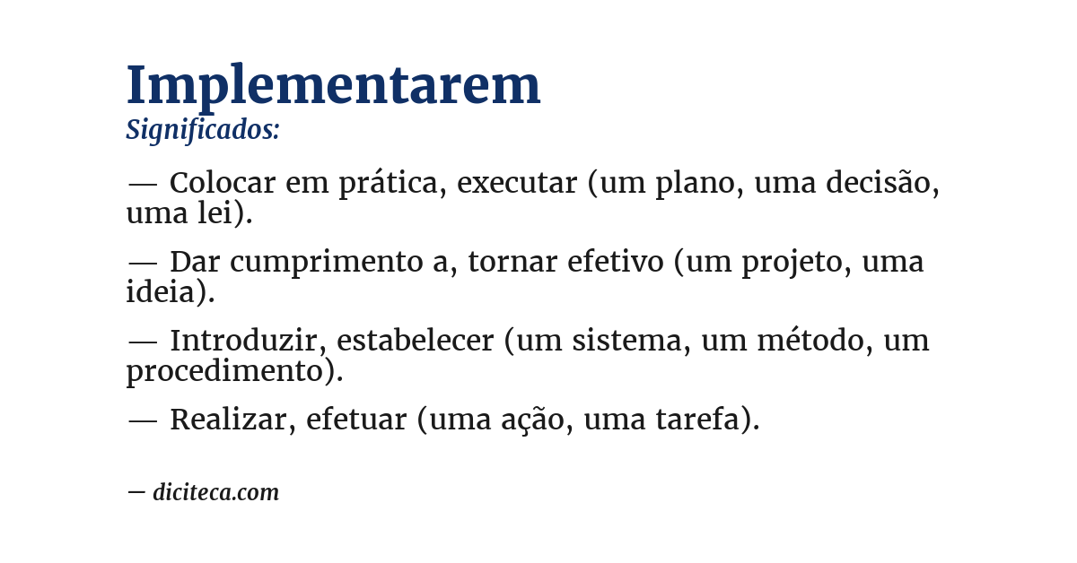 Significado de implementarem