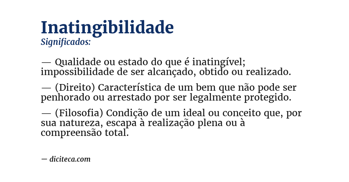 Significado de inatingibilidade