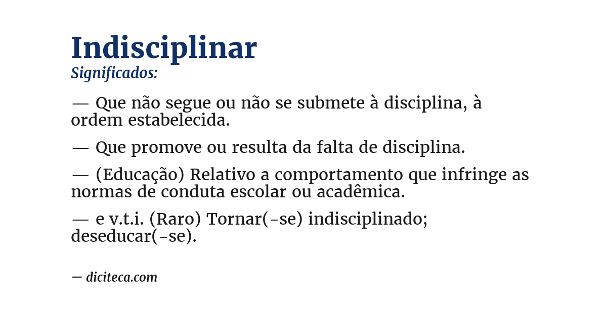 Significado de indisciplinar