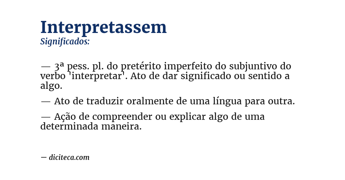 Significado de interpretassem